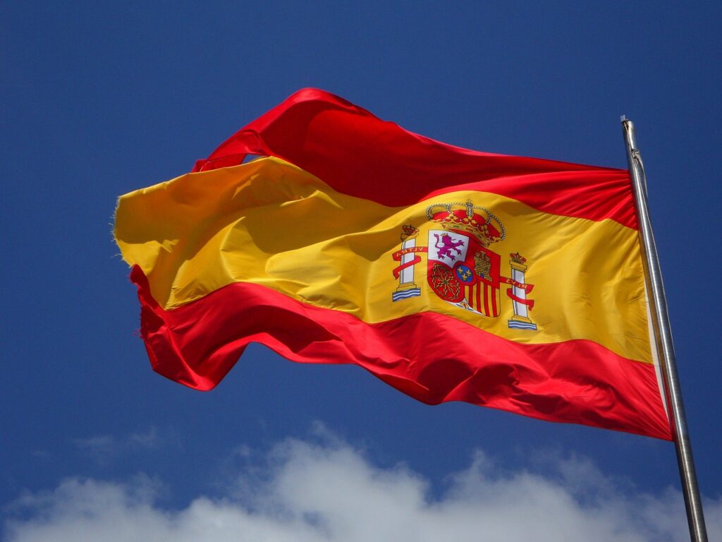 Spanish flag in sky