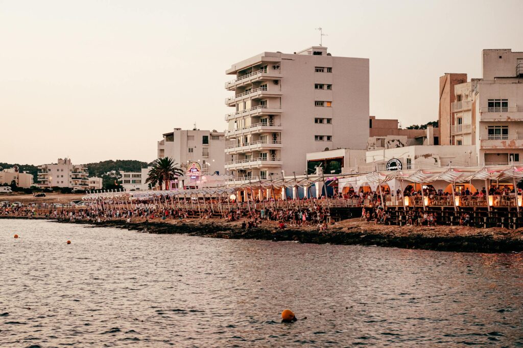 People in the ibiza Bay Area Near Building