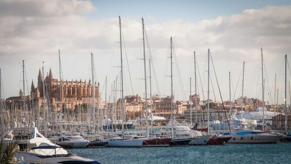 Yachts Docked at Pier in Mallorca